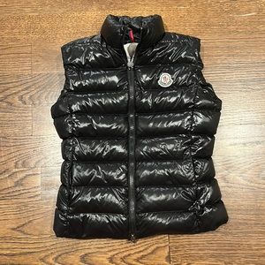The Moncler Ghany down vest in shiny black